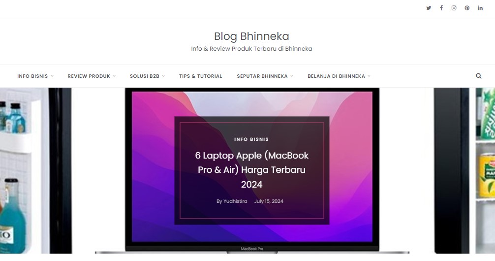 Contoh Blog Bhinneka sebagai media promosi