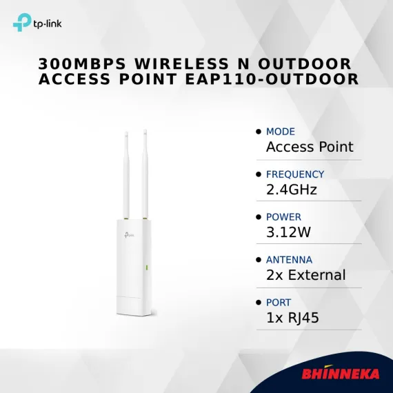 TP-LINK 300Mbps Wireless N Outdoor Access Point EAP110-Outdoor